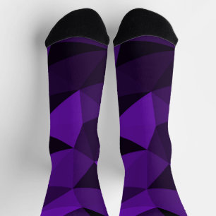 Purple black geometric mesh pattern socks