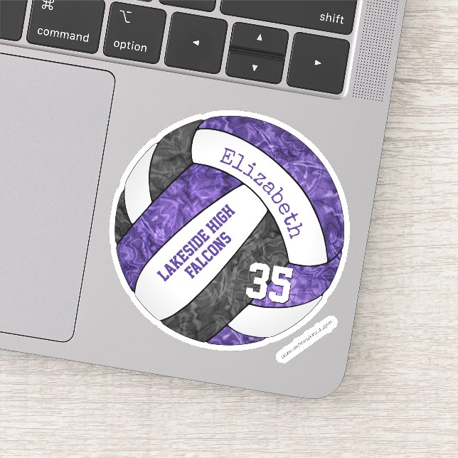purple black girly volleyball club team colours (Detail)