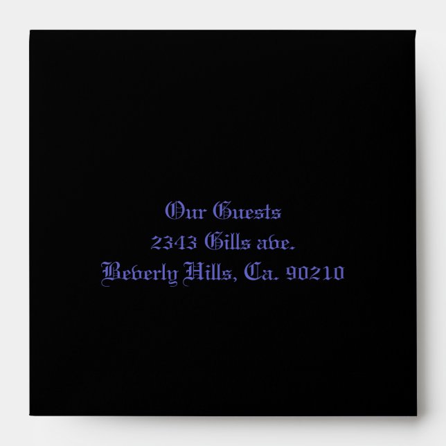 Purple & Black Goth Lace Wedding Envelope (Front)