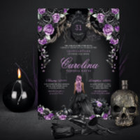 Purple Black Gothic Princess Halloween Quinceanera