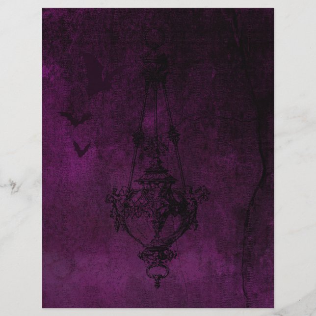 Purple & Black Gothic Scrapbook Paper (Front)