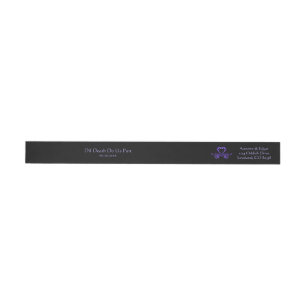 Purple Black Gothic Wedding Wrap Around Label