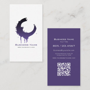 Purple & Black Gradient Swirl Customizable Business Card