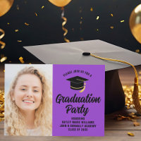 Purple Black Graduate Photo 2026 Graduation Party