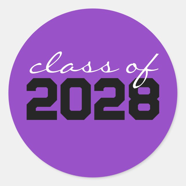 Purple & Black Graduation Classic Round Stickers (Creator Uploaded)