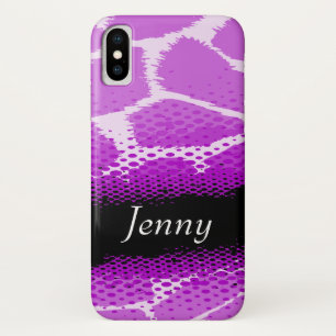 Purple & black graphic animal print iphone case