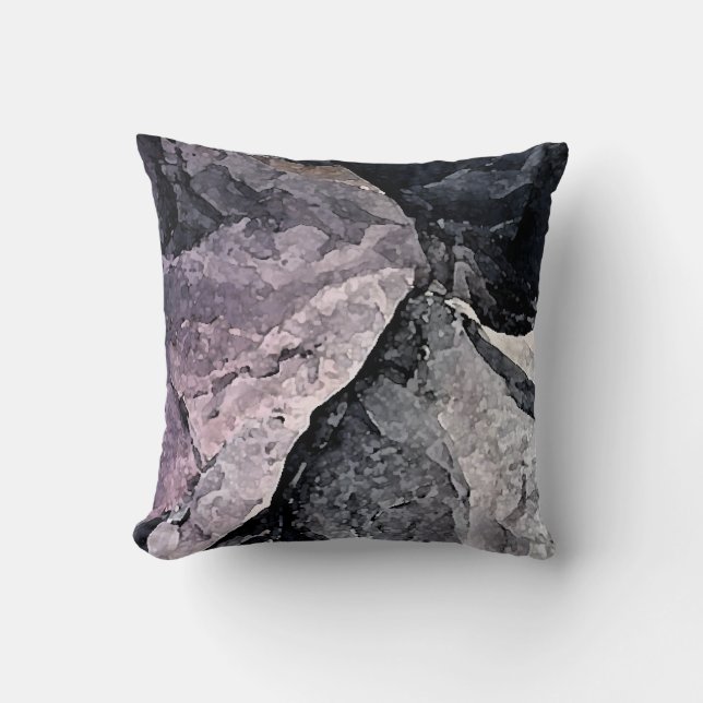 Purple, Black & Gray Abstract Cushion (Front)