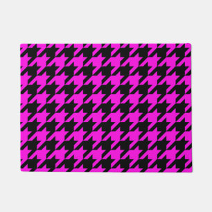 Purple Black Houndstooth Check Doormat