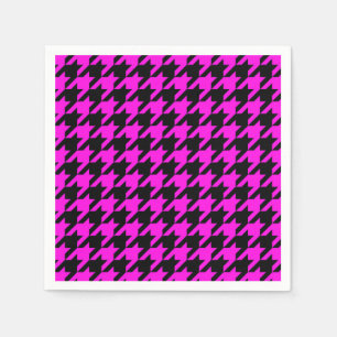 Purple Black Houndstooth Check Napkin