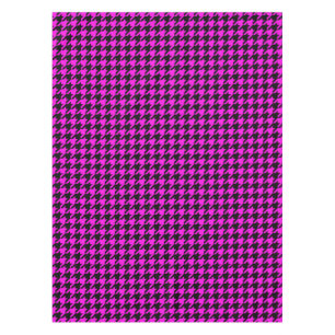 Purple Black Houndstooth Check Tablecloth