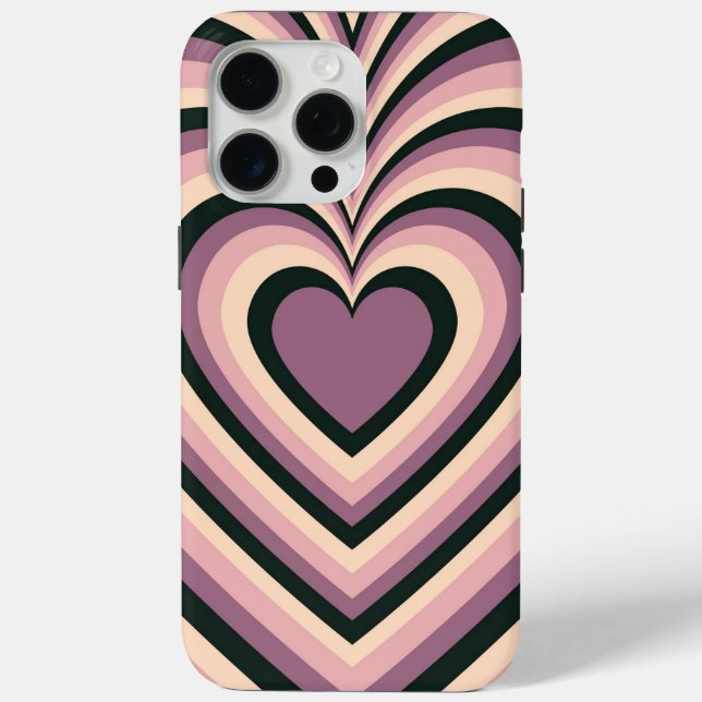 Purple Black Hypnotic Heart Love Pattern Case-Mate iPhone Case (Back)