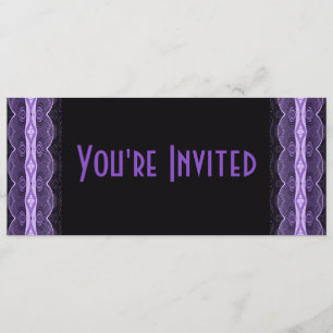 purple black lacey abstract invitation