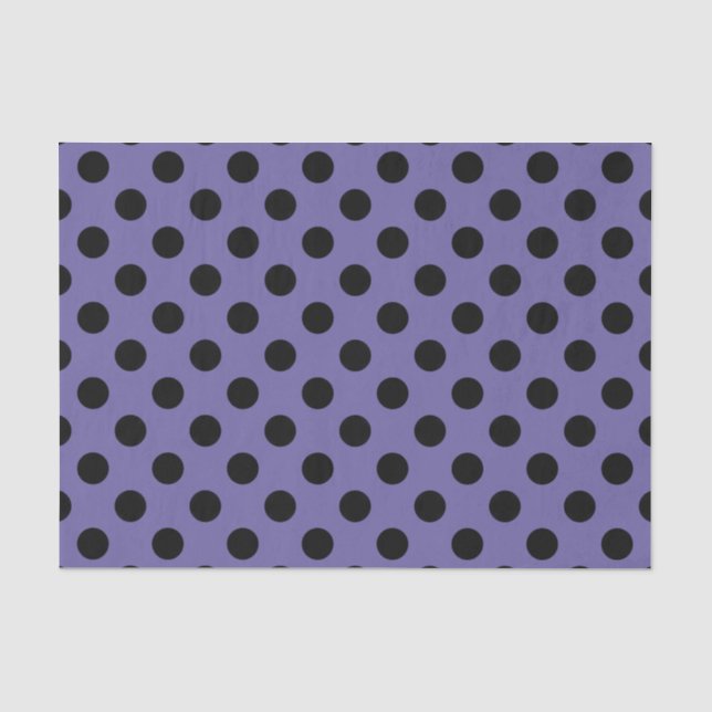 Purple & Black Large Polka Dot Tissue Paper (Front)