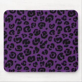 Purple Black Leopard Print Mouse Mat