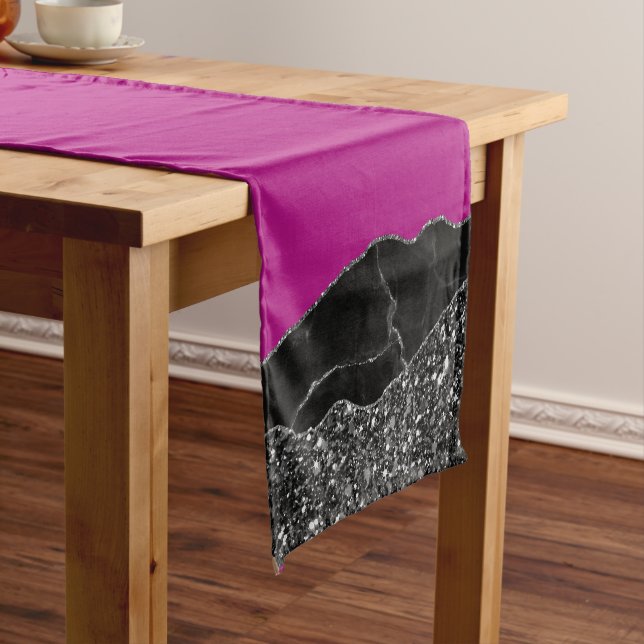 PURPLE BLACK MARBLE AGATE Table Runner (In Situ)