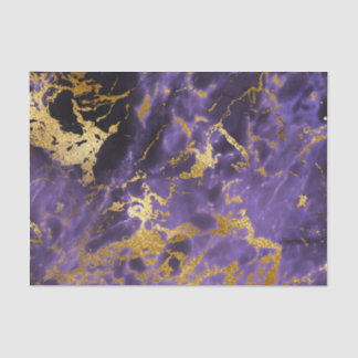 Purple Black Marble Faux Gold Glitter Pattern Tissue Paper