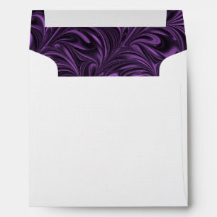 Purple Black Marbled Wedding Invitation Envelope