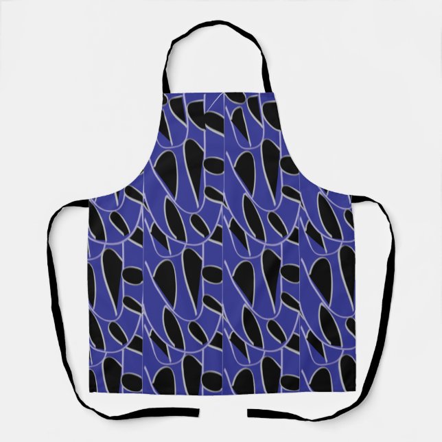 Purple Black Modern Abstract  Apron (Front)