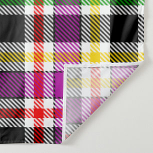 Purple Black Multicolour Flannel Plaid Tartan Tapestry