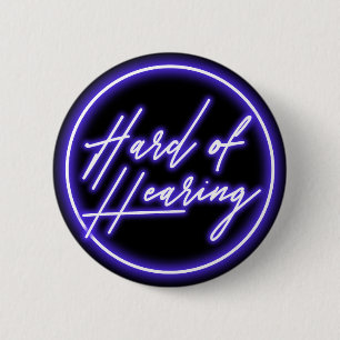 Purple Black Neon Typography Hearing Impaired 6 Cm Round Badge