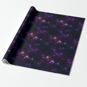 Purple & Black Night Sky Wrapping Paper
