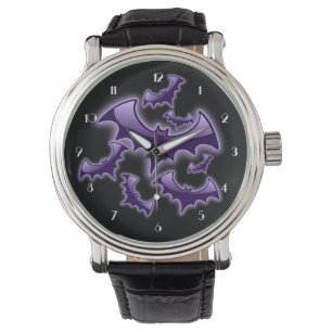 Purple & Black Night Wing Bats Watch