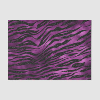 Purple & Black Ombre Glam Glitter Tiger Stripes Tissue Paper