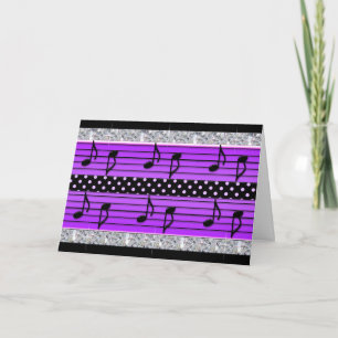 Purple & Black Polka Dot Diamonds & Musical Notes