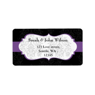 purple black  ,return address label