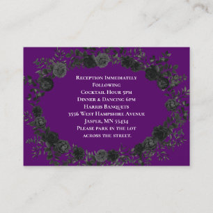 Purple & Black Rose Gothic Wedding Enclosure Card