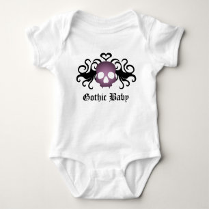 Purple black skull baby bodysuit
