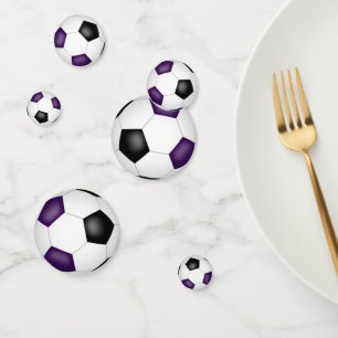 purple black soccer balls kids teens sports party confetti