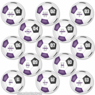 purple black soccer team colours 13 players