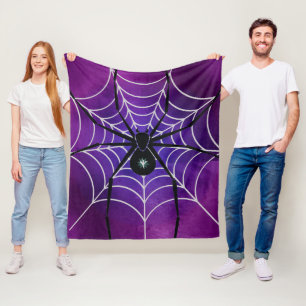 Purple Black Spider Throw Blanket