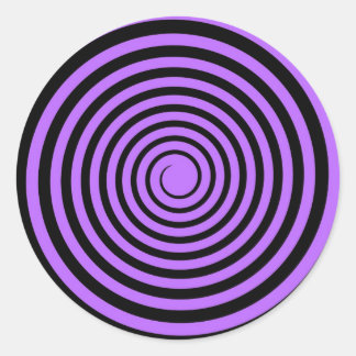 Purple & Black Spiral Customised Template Classic Round Sticker