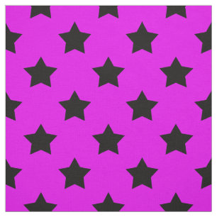 Purple Black Stars Pattern Decorative Textile Fabric