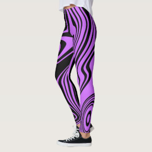 Purple Black Stripe Leggings or Choose Colour