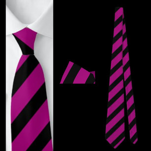 Purple Black Striped Pattern          Tie