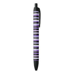Purple Black Stripes Ink Pen
