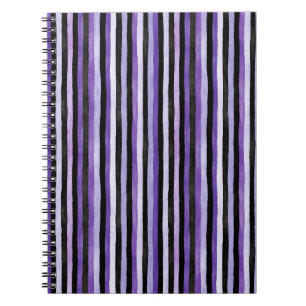 Purple Black Stripes Notebook