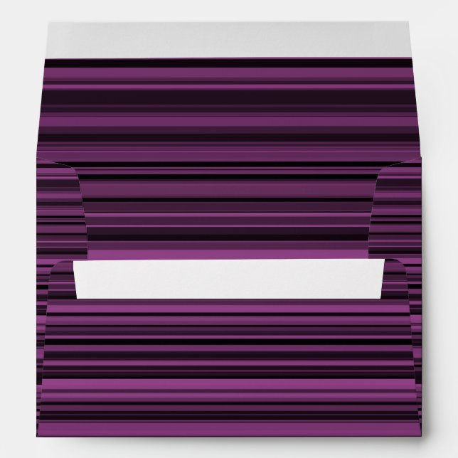 Purple Black Stripes Pattern Envelope (Back (Bottom))