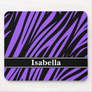Purple Black Stripes Pattern Mouse Mat