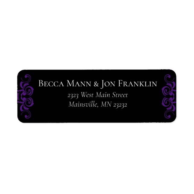 Purple Black Swirl Gothic Wedding (Front)