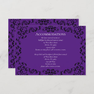 Purple & Black Swirl Gothic Wedding Enclosure Card