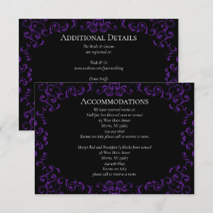 Purple & Black Swirl Gothic Wedding Enclosure Card
