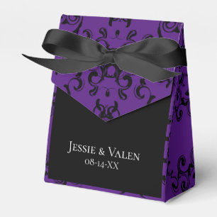 Purple & Black Swirl Gothic Wedding Favour Box