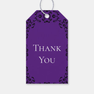 Purple & Black Swirl Gothic Wedding Gift Tags