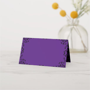 Purple & Black Swirl Gothic Wedding Place Card