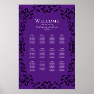 Purple & Black Swirl Gothic Wedding Poster