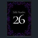 Purple Black Swirl Gothic Wedding Table Number<br><div class="desc">Our beautiful swirl design lends a modern element to this elegant purple and black gothic wedding collection.  Perfect for a dark themed wedding or Halloween affair.</div>